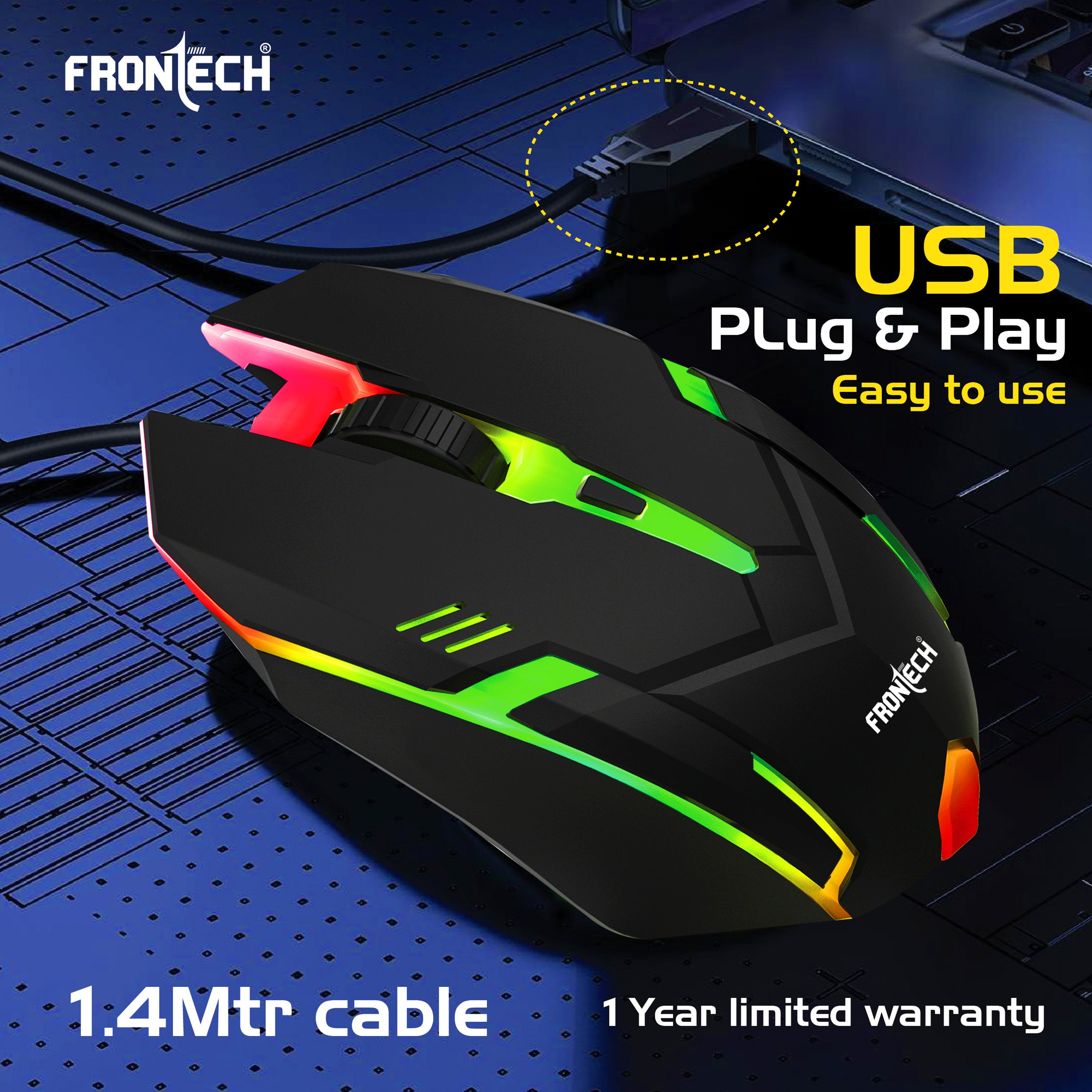 Frontech Wired USB Optical Mouse (MS-0067) Frontech Wired USB Optical Mouse (MS-0067)